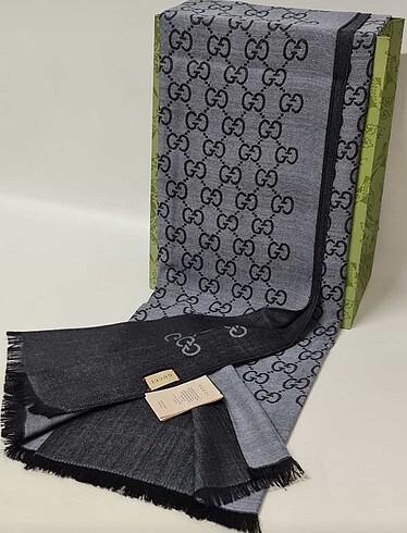 Gucci yün ipek şal gri