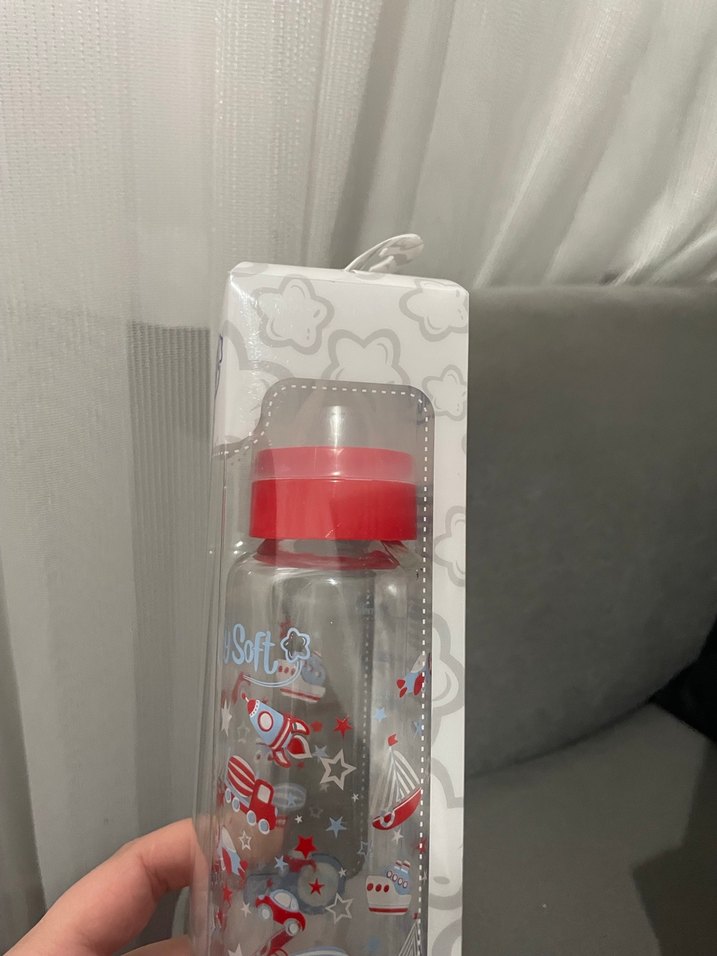 Baby Soft 250 ml Cam Biberon Kırmızı - Görsel 2