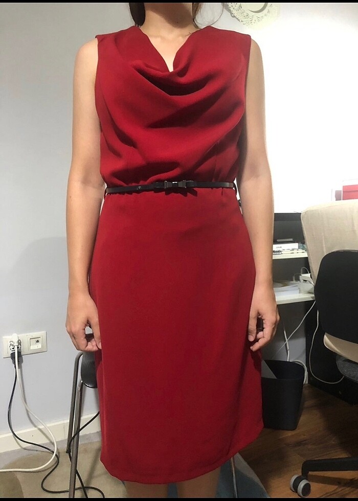 Kırmızı kısa elbise - Görsel 5
