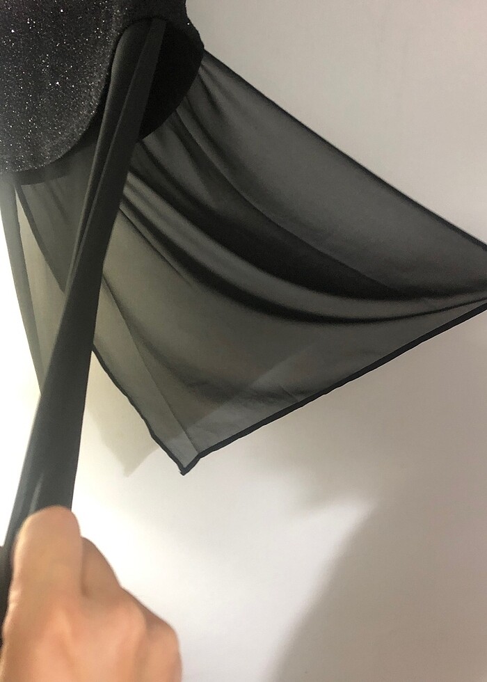 Koton markalı davet için simli üst - Görsel 5