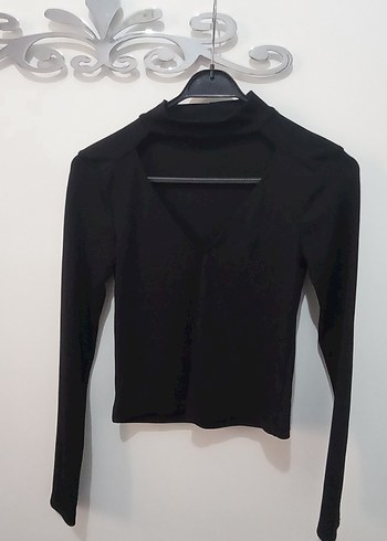 Zara Siyah V Yakalı Uzun Kollu
