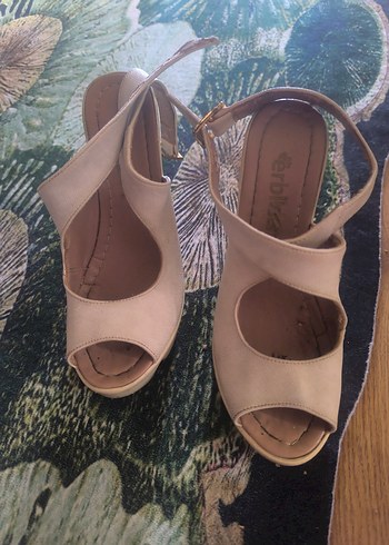 krem renk  Topuklu Kadın Ayakkabı - Görsel 4