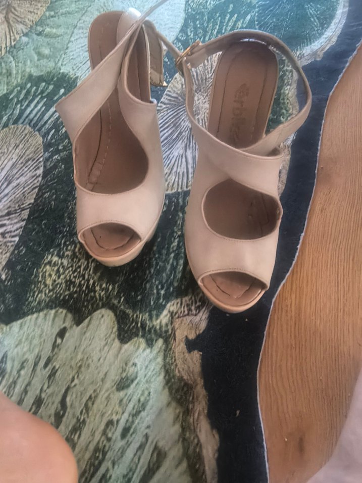 krem renk  Topuklu Kadın Ayakkabı - Görsel 5