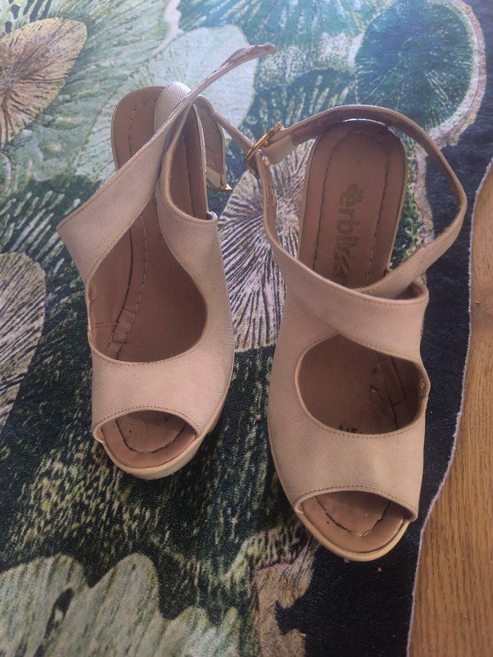 krem renk  Topuklu Kadın Ayakkabı - Görsel 4