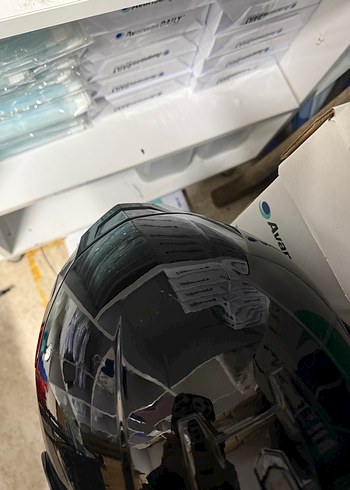 NCR Rapid Siyah Camlı Kapalı Parlak Kask - Görsel 3