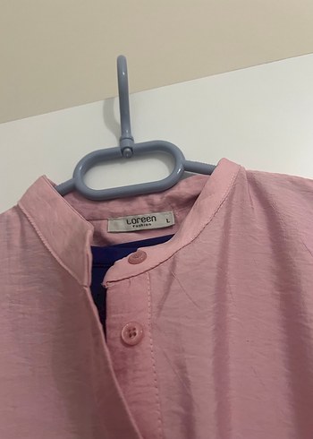 Pembe Kemerli Uzun Keten Elbise - Görsel 2