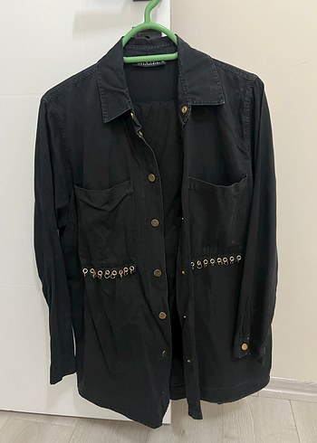 Düğmeli Siyah Kadın Kot Ceket - Görsel 2