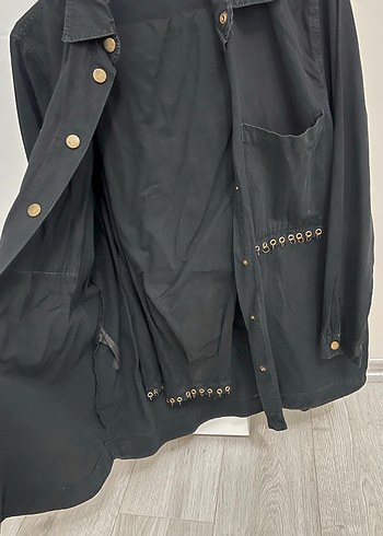 Düğmeli Siyah Kadın Kot Ceket - Görsel 3