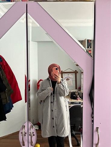 s Beden Lcw gri kaşe kaban