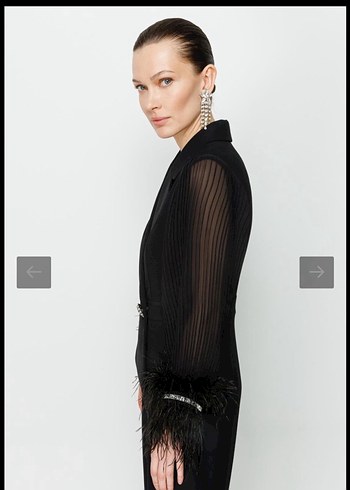 Siyah Uzun kolları tüylü tulum - Görsel 6