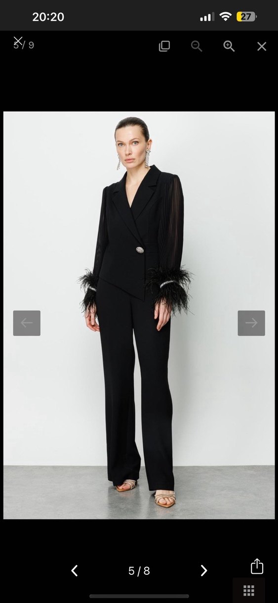 Siyah Uzun kolları tüylü tulum - Görsel 3