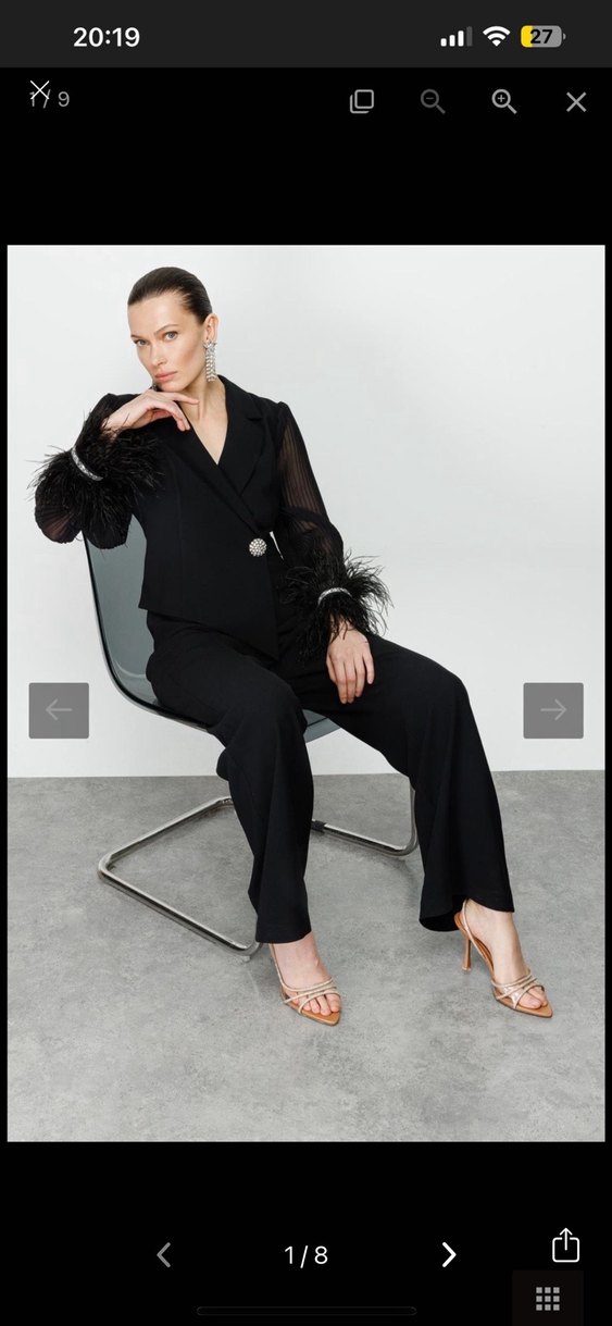 Siyah Uzun kolları tüylü tulum - Görsel 2