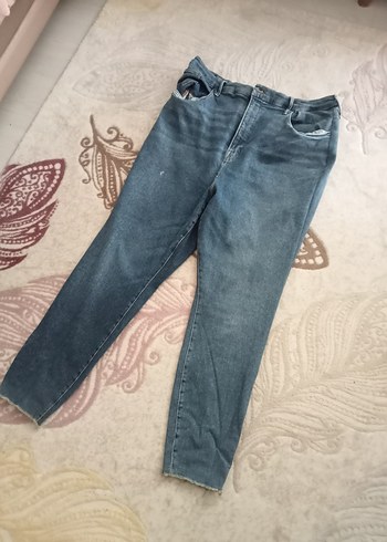 48 Beden mavi Renk Kadın Mavi Denim Regular Fit Kot Pantolon
