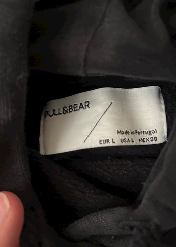 l Beden Siyah Kapüşonlu Baskılı Oversize Sweatshirt