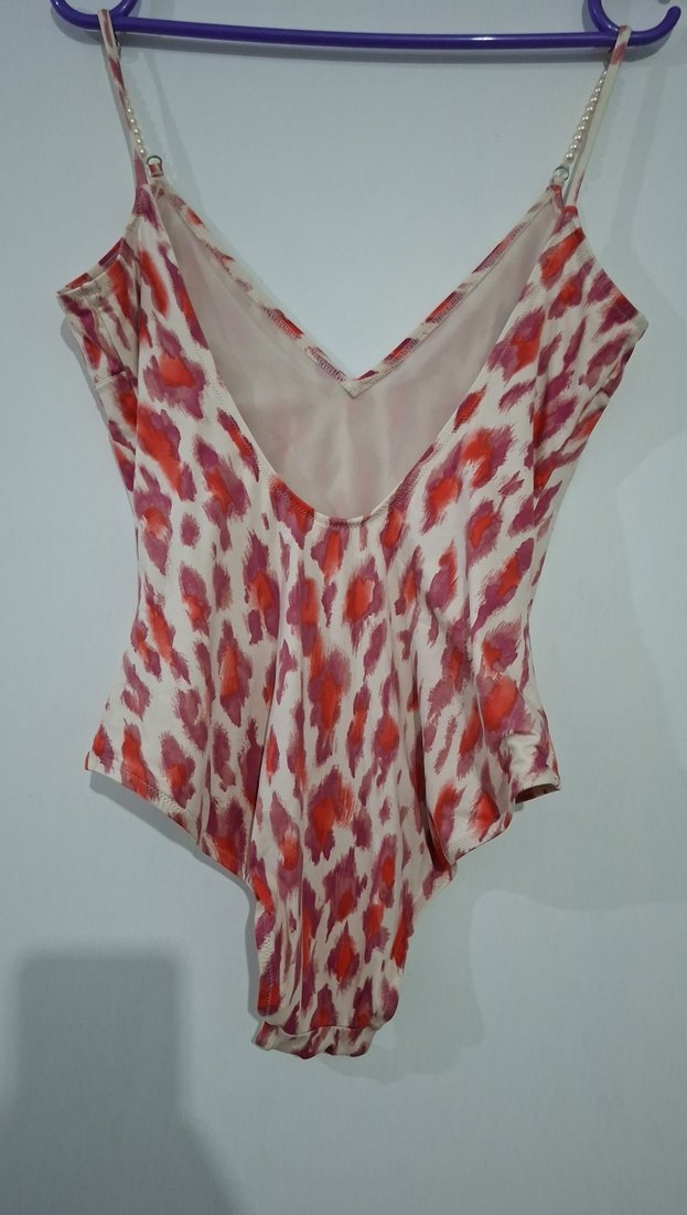 Kadın Multi Renkli Bağlama Desenli Dantelli Mayo - Görsel 2