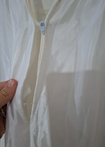 Dantel Detaylı Uzun Beyaz gelinlik - Görsel 7