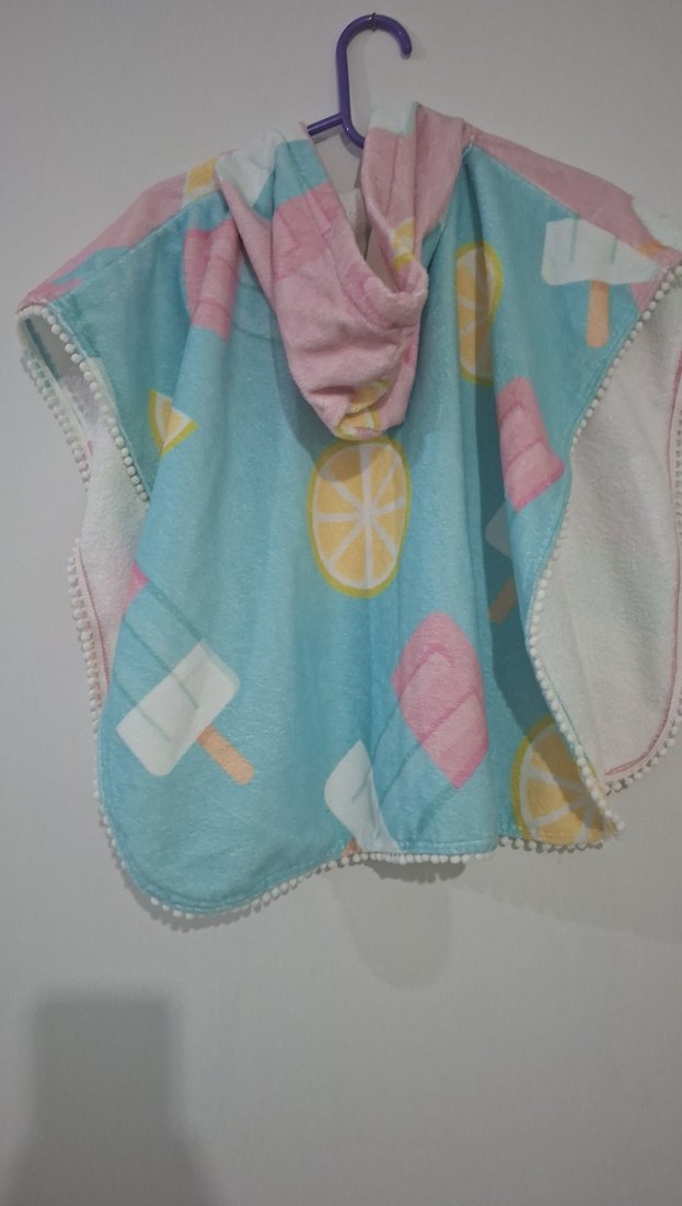 Kız Çocuk Pembe Bohem Poncho - Görsel 2