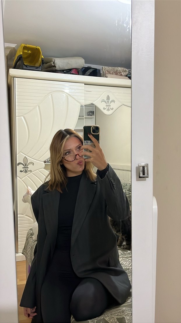 Siyah Oversize Blazer Ceket — görsel 3/4