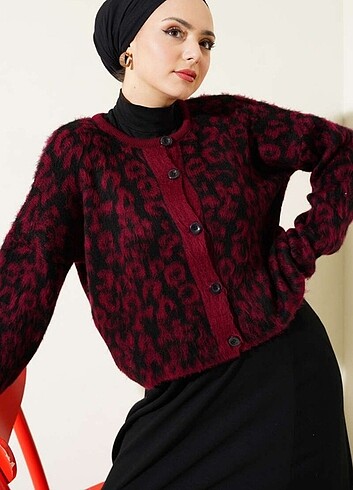 diğer Beden Bordo leopar hirka hiç kullanilmadi