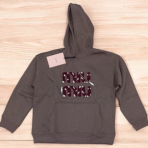 MIU MIU Kahverengi Kapşonlu Sweatshirt