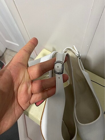 Beyaz ayakkabı stiletto - Görsel 7