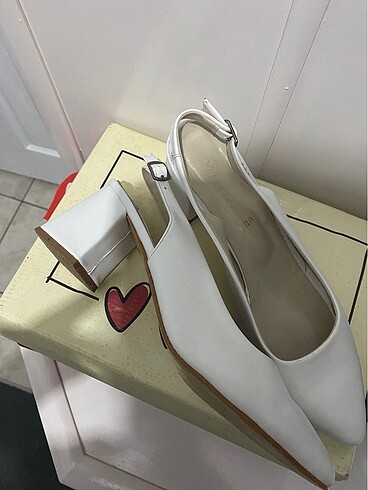 Beyaz ayakkabı stiletto - Görsel 6