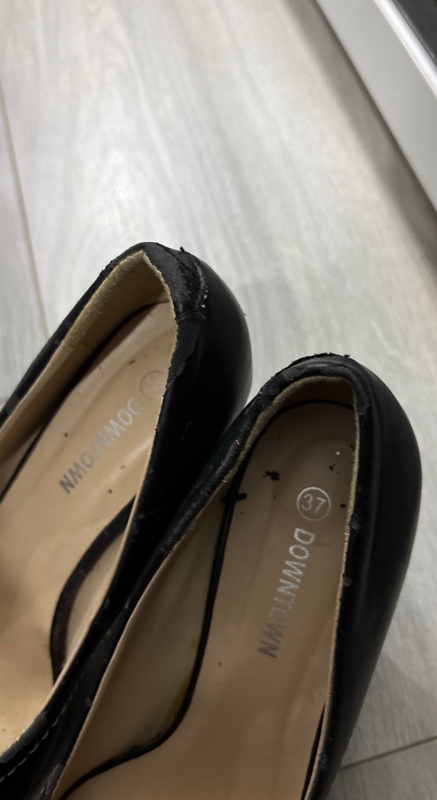 Kemer Detaylı Siyah Dolgu Topuklu Stiletto - Görsel 4