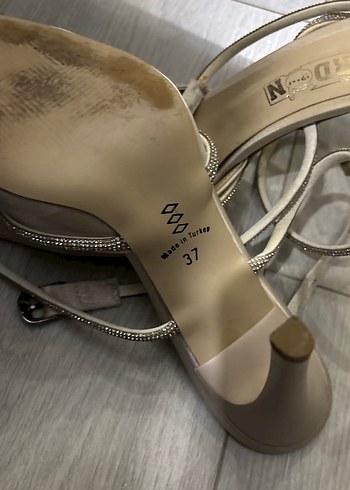 Bej Stiletto Topuklu Kadın Abiye Ayakkabı - Görsel 2