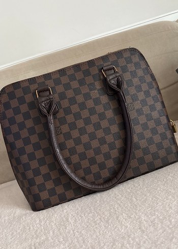 Kahverengi Kadın Süet Kareli Omuz Çantası - Görsel 4