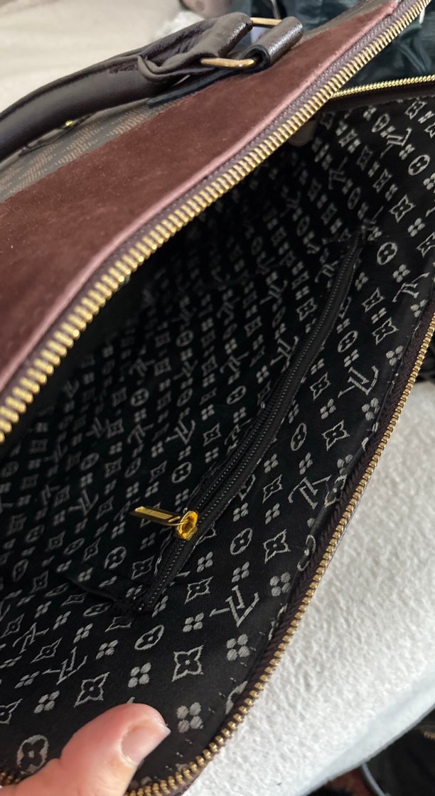 Kahverengi Kadın Süet Kareli Omuz Çantası - Görsel 5