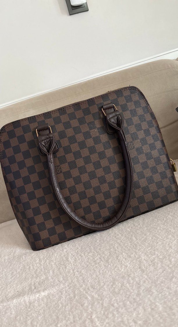 Kahverengi Kadın Süet Kareli Omuz Çantası - Görsel 4