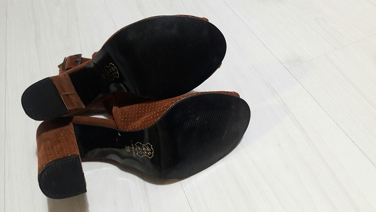 39 Beden kahverengi Renk Süet topuklu ayakkabı