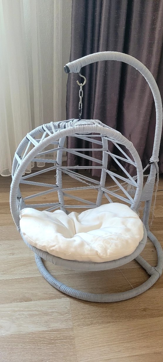 Gri Beyaz Kedi Salıncağı ve Yumuşak Minder - Görsel 3