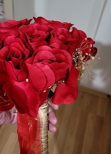 xs Beden kırmızı Renk Gelin buketi
