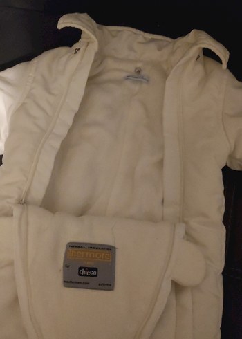 Beyaz Kürklü Kız Bebek Kayak Tulumu - Görsel 2