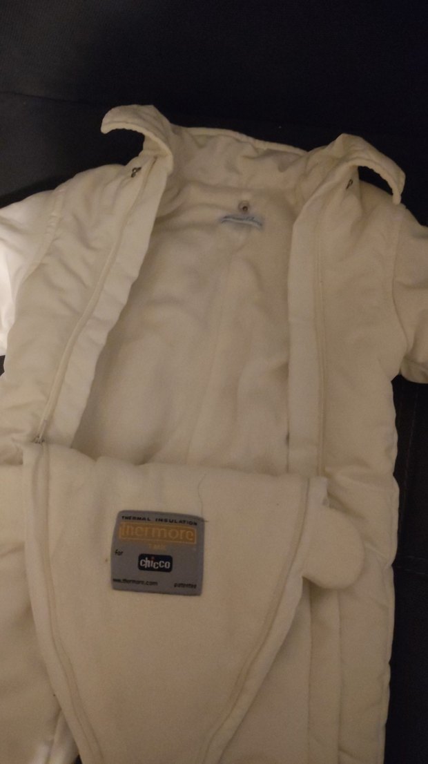 Beyaz Kürklü Kız Bebek Kayak Tulumu - Görsel 2