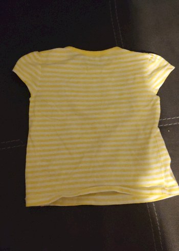 Kız Çocuk Sarı Çizgili Kısa Kollu Tişört - Görsel 5