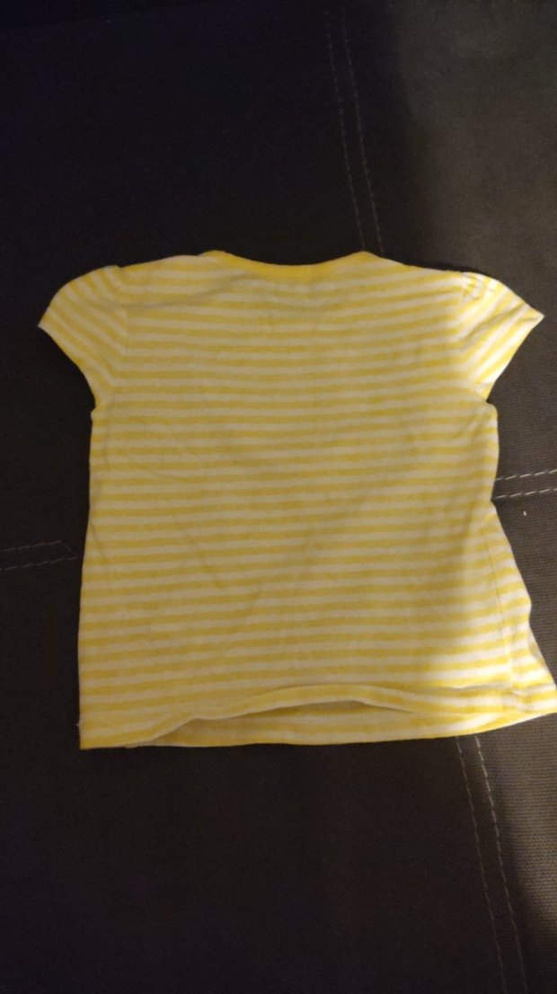 Kız Çocuk Sarı Çizgili Kısa Kollu Tişört - Görsel 5