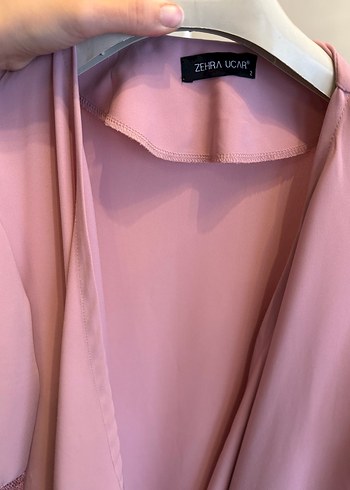 Uzun Pembe Parlak Kadın tunik - Görsel 3