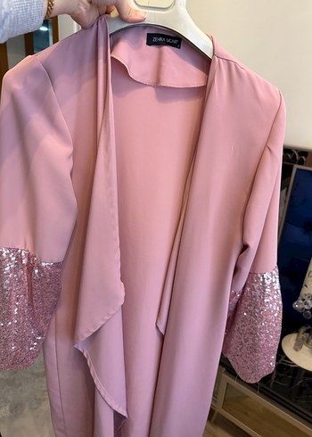 Uzun Pembe Parlak Kadın tunik - Görsel 2