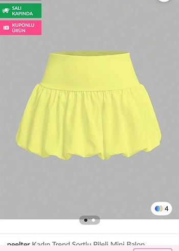Diğer Sarı Balon Mini Etek