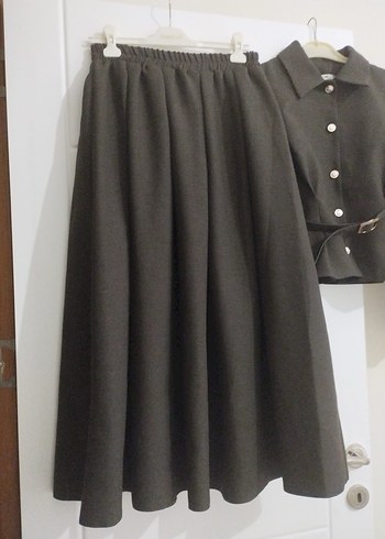 Kadın Koyu Gri Keten Mini Ceket - Görsel 7