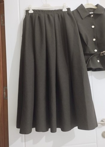 Kadın Koyu Gri Keten Mini Ceket - Görsel 6