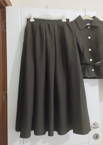 Kadın Koyu Gri Keten Mini Ceket - Görsel 4