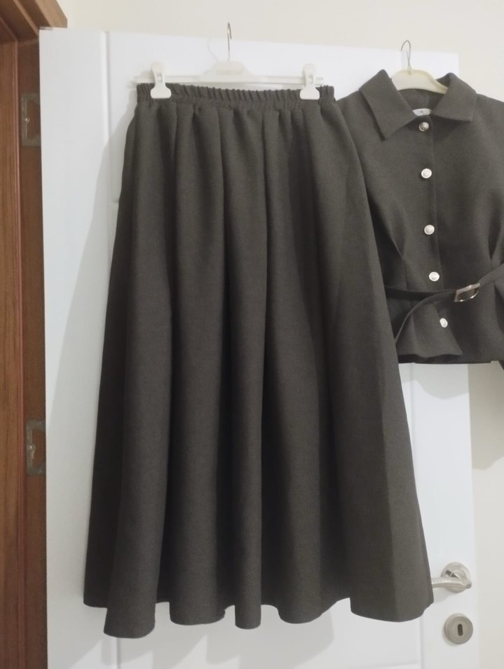 Kadın Koyu Gri Keten Mini Ceket - Görsel 4