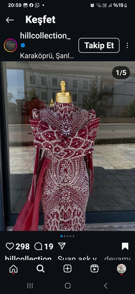 Bordo Drapeli Uzun Kollu  Nişan Elbisesi - Görsel 2