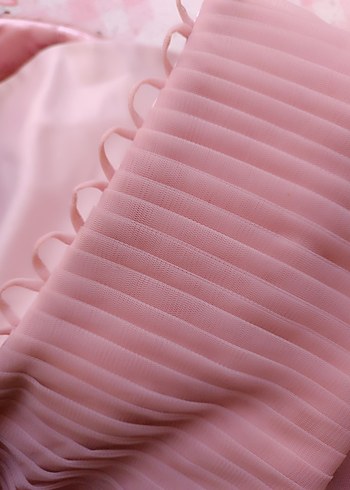 Pudra Pembe Straplez Uzun Abiye Elbise nişan nikah elbisesi - Görsel 8