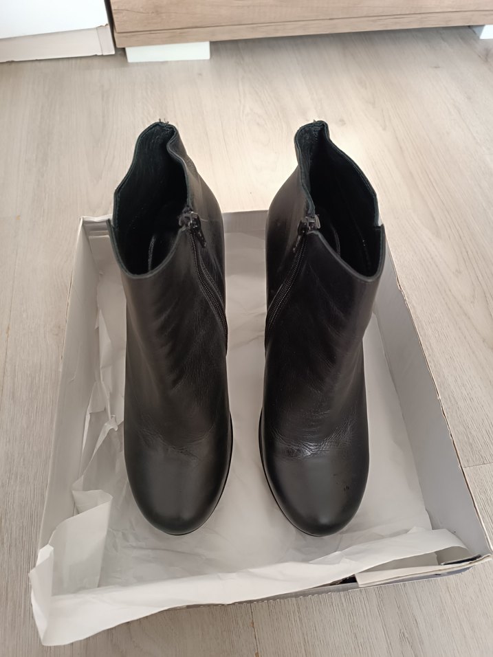 Kadın Siyah Deri Platform Topuklu Goth Bot - Görsel 5