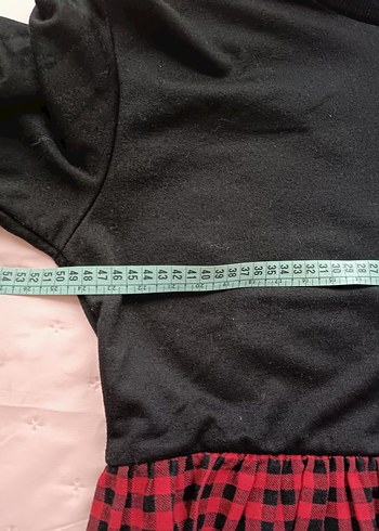 Uzun Kollu Siyah ve Kırmızı Elbise - Görsel 4