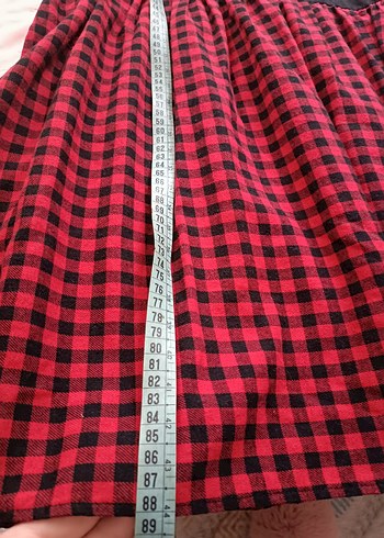 Uzun Kollu Siyah ve Kırmızı Elbise - Görsel 3